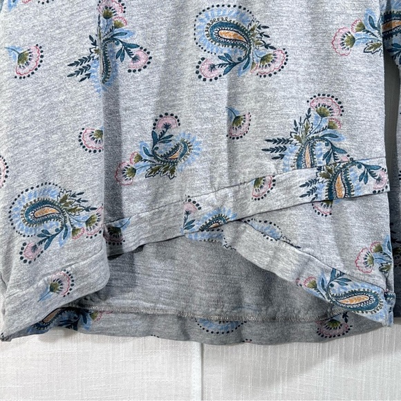 Loft Grey Crossover Paisley Sweatshirt Sweater Size L - Picture 3 of 11